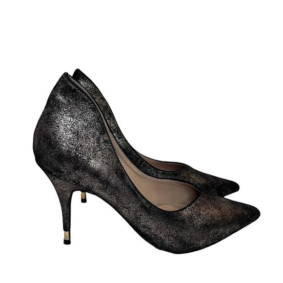 NWOB:‎ LINEA PAOLO Penrose  Stiletto Pumps Bronze Split Suede 10M (S346) - Picture 9 of 11